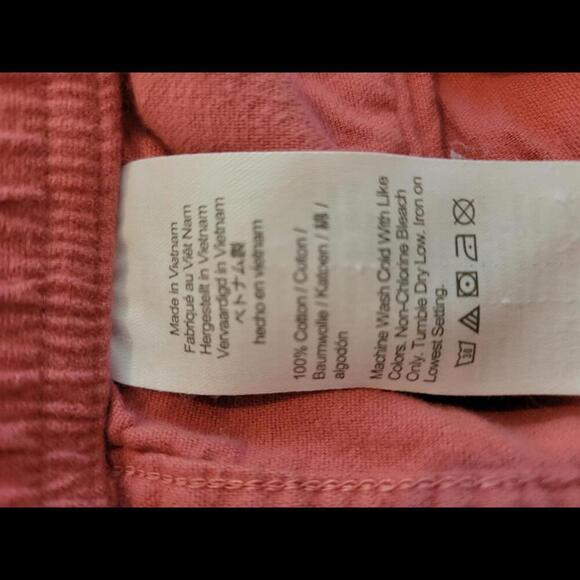 J Crew medium pink cotton drawstring pants. Heavyweight flannel feel. - Picture 4 of 4